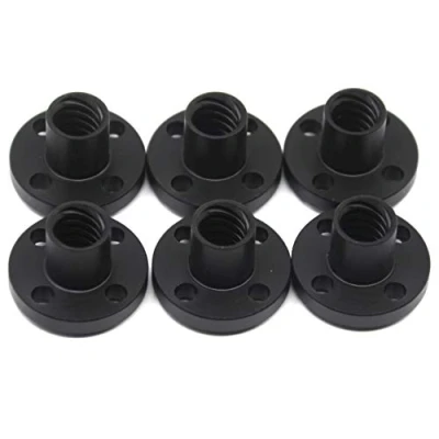 Afbeelding van Befenybay 6 STKS Diameter 8mm Zwart TR8x8 Lood Schroef Moer voor CNC en 3D Printer Onderdelen (Maat: Tr8x8)