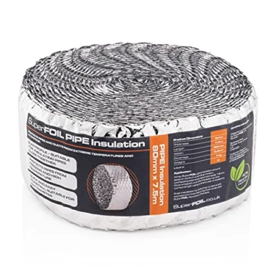 Afbeelding van SuperFOIL Buisisolatie 80mm x 7.5m Pijp en Buis Lagging Folieomslag