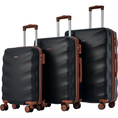 Afbeelding van Merax Koffer Set 3 delige (M/L/XL) Harde Koffers met 4 Wielen ABS Materiaal TSA Slot Zwart
