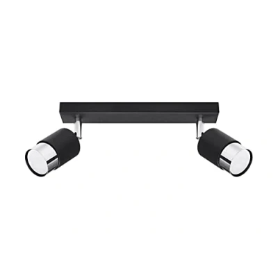 Afbeelding van LED Plafondspot zwart chrome NERO 2 x GU10 aansluiting