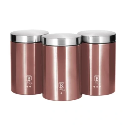 Afbeelding van Berlinger Haus I Rose Edition 3 stuks canister set, Collection BH/6270 pink roestvrij staal 18/8