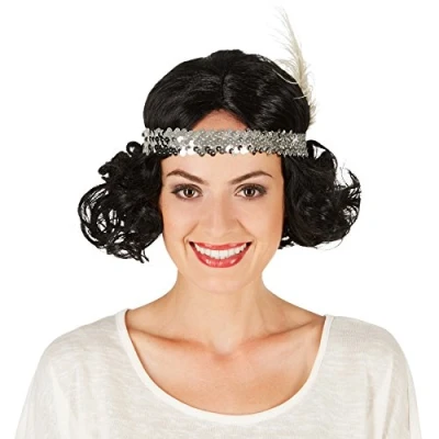 Afbeelding van dressforfun Vrouwenpruik charleston met hoofdband verkleedkleding kostuum halloween verkleden feestkleding carnavalskleding carnaval feestkledij partykleding 301105