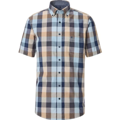 Afbeelding van Casamoda Comfort FIT Kurzarm Overhemd, Heren, Maat: XL, Blau