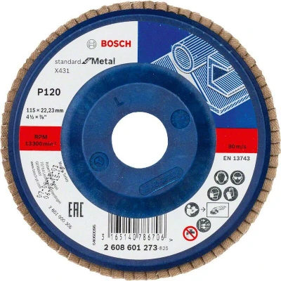 Afbeelding van Bosch Accessoires 1 Lamellenschijf 115 X431, Standard for Metal recht, kunststof, 120 2608601273