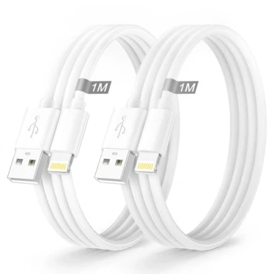 Afbeelding van oplaadkabel voor mobiele telefoon, USB Lightning kabel, 1 m + m, 2 stuks, MFi gecertificeerd, oplaadkabel, snellaadkabel, telefoonkabel, Apple Phone 14, 13, 12, 11 Pro