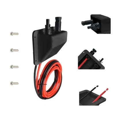 Afbeelding van Sayhome ABS dubbele kabeldoorvoer met 10 ft AWG zonnekabel, dakdoorvoer op zonne energie, IP67 UV bestendigheid voor camper, boot, caravan, marine