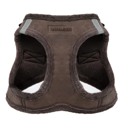 Afbeelding van Voyager Step in pluche hondentuig zachte pluche, stap vest harnas voor kleine en middelgrote honden van beste huisdierbenodigdheden chocolade Suede, S bovenwijdte: 36,5 16 inch)
