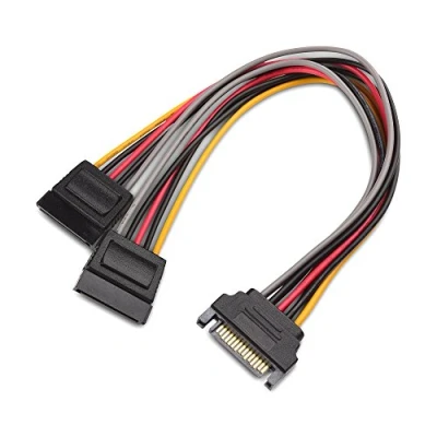 Afbeelding van Cable Matters (3 stuks) 15 pins SATA stroom Y splitterkabel 20 cm
