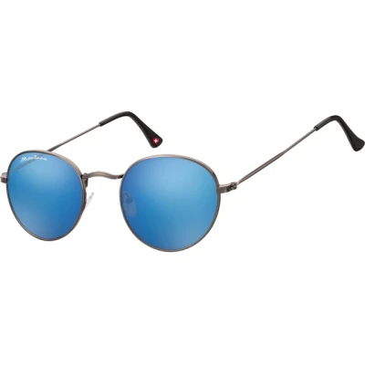 Afbeelding van Zonnebril Montana met Revo blauw rond glas staalkleurig