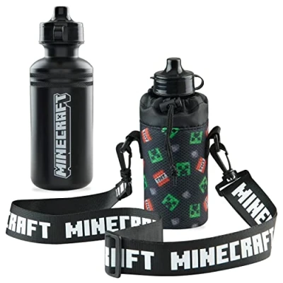 Afbeelding van Minecraft Kinderen Water Flessen met Verstelbare Band Flessenhouder 550ml Plastic Jongens Fles Creeper BPA Gratis Sport School Herbruikbare Drinken