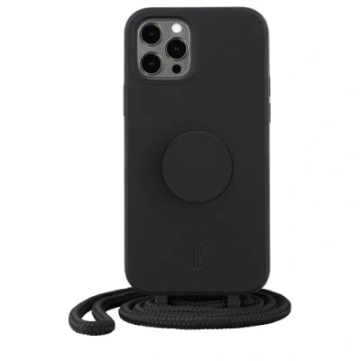 Afbeelding van PopSockets x Just Elegance Telefoonhoesje voor iPhone 12 Pro Max met een verwijderbare gevlochten koord en PopGrip verwisselbare PopTop Black