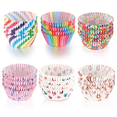 Afbeelding van Muffinvormpjes, 600 stuks, bakvormpjes, cupcake, regenboogpapier, voor bakken, dessert, feest, verjaardag, bruiloft