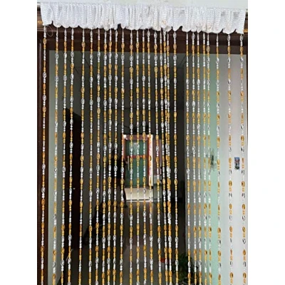 Afbeelding van ZiDeTang Acryl kralen deurgordijn decor kwastje kamer scheidingsgordijn (oranje, 100 cm bij 195 cm)