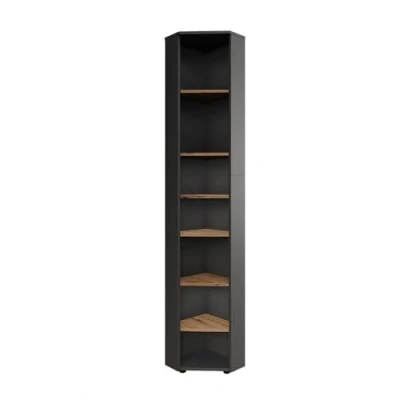 Afbeelding van Vicco IrmaHoge hoekkast 33 x 192 cm 7 compartimenten Antraciet/Artisan