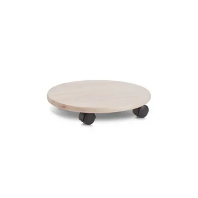 Afbeelding van Planten trolley/multiroller hout rond 35 cm onderzetter