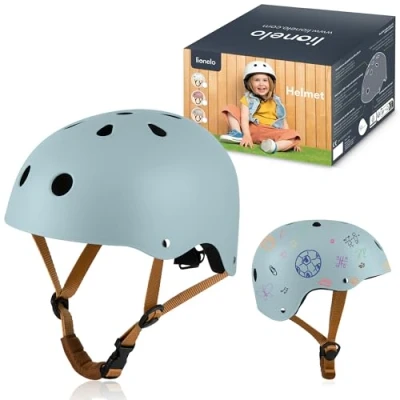 Afbeelding van LIONELO Helmet Kinderfietshelm Maat S 5056 cm Veiligheidshelm met Kinbescherming Creatief Ontwerp Krijt en Stiften ABS/EPS Constructie Intertek Gecertificeerd