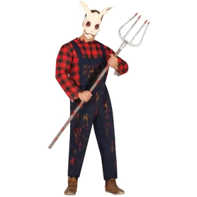 Afbeelding van Guirca Boeren Tirol &amp; Oktoberfest Kostuum Boer Ko Evil Man Blauw, Rood Maat 52 54 Carnavalskleding Verkleedkleding