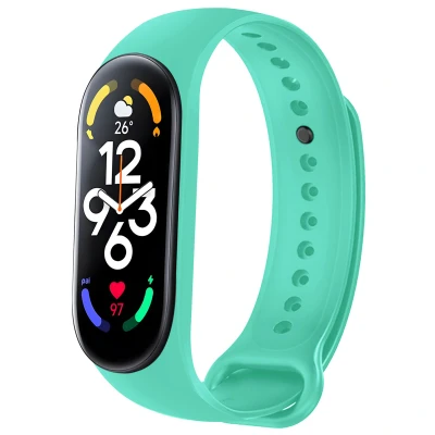 Afbeelding van Siliconen bandje voor de Xiaomi Mi Band 7 Mintgroen iMoshion En TPU (zacht)