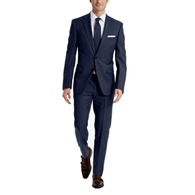 Afbeelding van Calvin Klein Jerome zakelijke pakbroek voor heren, Blauwe Broek, 30W / 32L