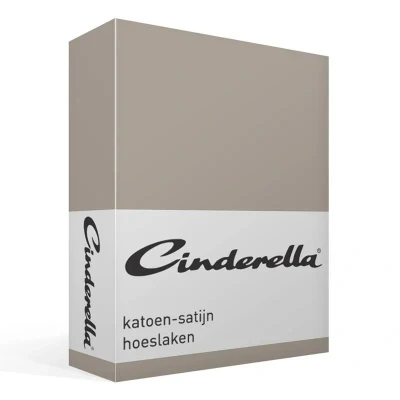Afbeelding van Satijnen Hoeslaken Cinderella Taupe 80 x 200 cm