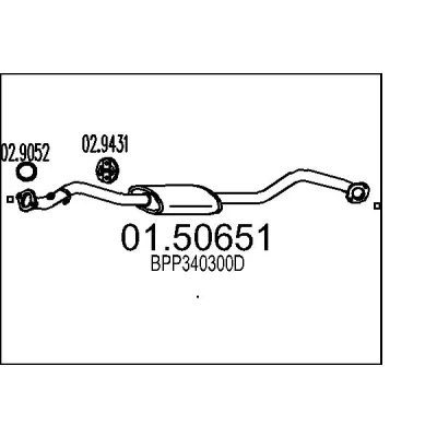 Afbeelding van MTS 01.50651 Middendemper 1420mm MAZDA: MX 5 II (NB) 1.8, 1.6 16V, 1.8 16V 1998 2005