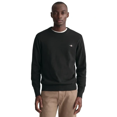 Afbeelding van GANT Classic C NECK Trui, Heren, Maat: Small, Black