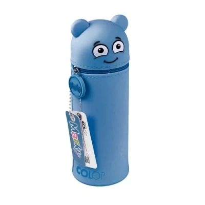 Afbeelding van Colop MARKY C169879 Emoji Desgin Etui, zachte en duurzame siliconen, etui voor pennen, pennenhouder, blauw