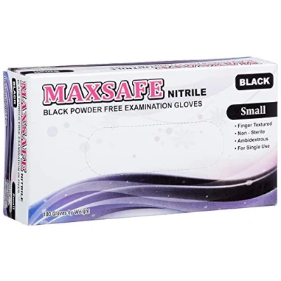 Afbeelding van Maxsafe Nitryl handschoenen maat S zwart 100 Pz