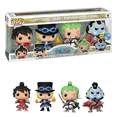 Afbeelding van Funko Pop! 4 Pack: Animation: One Piece Luffytaro / Sabo Roronoa Zoro Jinbe (Glows in the Dark) (Gamestop Exclusive)