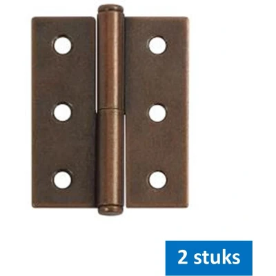 Afbeelding van i Fix paumelle scharnier met losse pen 50 x 40 mm bronskleurig rechte hoek 2 STUKS