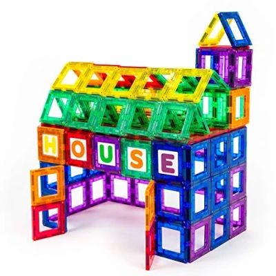 Afbeelding van Playmags 3D Magnetische Tegels ABC Set 80 Delige Bouwset