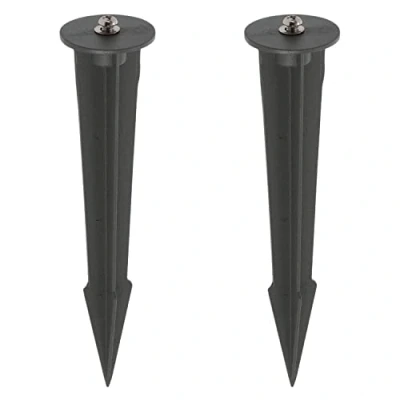 Afbeelding van LED Universum Set van 2 grondpennen Ø60x265mm gegoten aluminium grijs gelakt geschikt voor buitenstopcontact &quot;ADAM&quot; met 4 sleuven