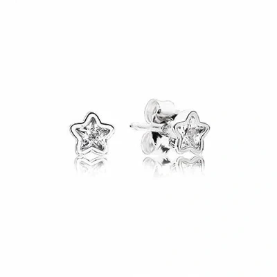 Afbeelding van Pandora Damen Ohrstecker Funkelnder Stern 925 Silber Zirkonia transparent Brillantschliff 290597CZ
