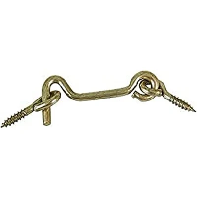 Afbeelding van AMIG windhaak / Windhaken staal goudkleur L7.5 cm D4 mm met schroefoog en kajuithaken