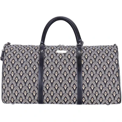 Afbeelding van Signare Weekendtas Reistas Gobelin Luxor Zwart Art Deco Style met schouderband
