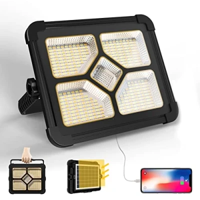 Afbeelding van 200 W led bouwspot, oplaadbaar, accu, werklamp, draagbare campinglamp met 20600 mAh powerbank, 20.000 lumen, 4 lichtmodi, schijnwerper voor vissen, noodgevallen, bouwplaats, garage