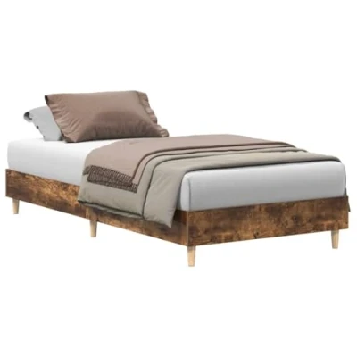 Afbeelding van vidaXL Bedframe zonder matras 100x200 cm spaanplaat gerookt eiken