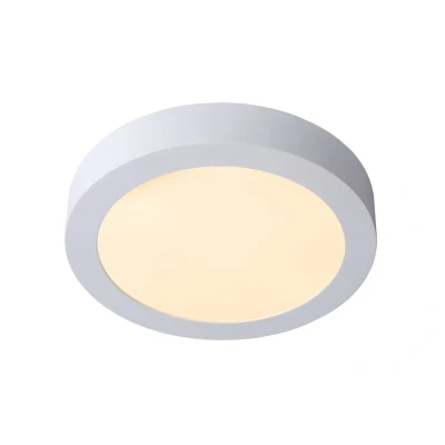 Afbeelding van Lucide BRICE LED Plafonnière Ø 24 cm Dimb. 1x15W IP44 Wit