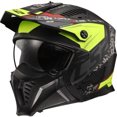 Afbeelding van LS2 OF606 Drifter Devor Matt Black H V Yellow M Maat Helm