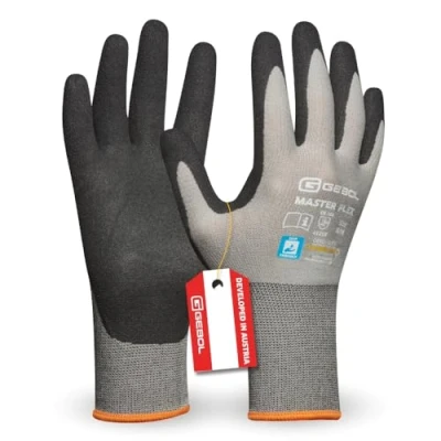 Afbeelding van Gebol Werkhandschoenen van nylon voor universeel gebruik l dermatologisch getest maat (maat 9) grijs Master Flex 1 paar