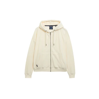 Afbeelding van Superdry Vrouwen Velours Hoodie met Rits Wit Grootte: 44