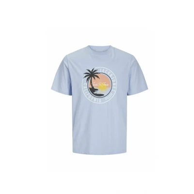 Afbeelding van Jack &amp; Jones Gedruckt Tshirt print, Heren, Maat: XS, Chambray blue