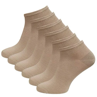 Afbeelding van Vincent Creation Bambus sneakersokken voor dames en heren, 6 paar bamboesokken, beige, 43 46 EU