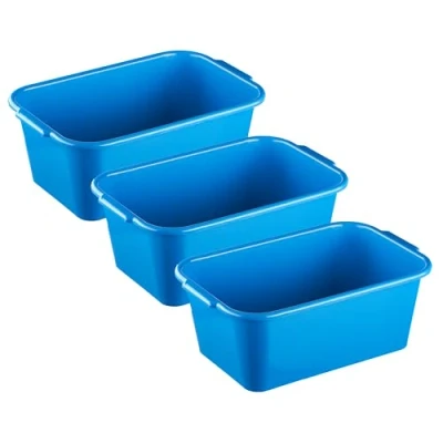 Afbeelding van MiraHome Huishoudelijke kuip, set van 3, 9 l, 35 x 24 14,5 cm, blauw