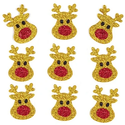 Afbeelding van Baker Ross AT177 Reindeer Stickers Kerst Glitter (pak van 1)
