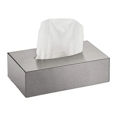 Afbeelding van Relaxdays tissue box rvs tissuehouder wandmontage moderne tissuedoos zakdoekendoos