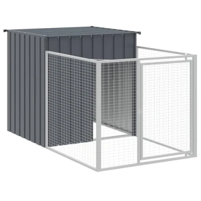 Afbeelding van vidaXL Hondenhok met dak 110x201x110 cm gegalvaniseerd staal antraciet