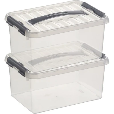 Afbeelding van 2x Kunststof stapelbare opbergbak 6 liter 30 cm Opbergbox