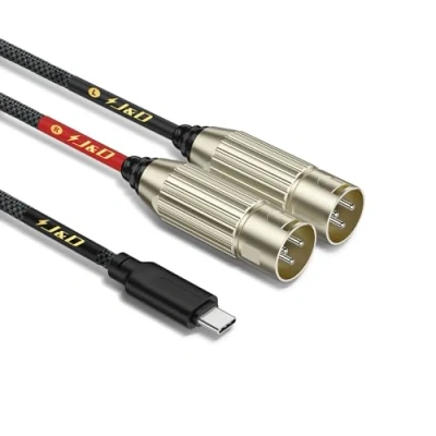 Afbeelding van J&amp;D USB C naar Dual XLR Mannelijke Audio Stereo Kabel Omvormer Adapter voor Versterker, Mengpaneel, Luidspreker, Compatibel met IPhone 15/16 Serie, 1,8 m