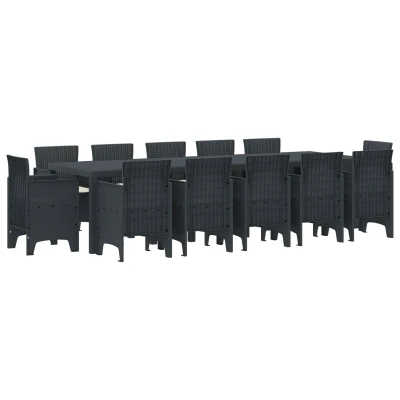 Afbeelding van vidaXL 13 delige tuinset met kussens in antraciet poly rattan